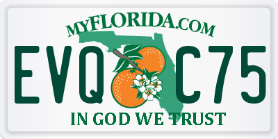 FL license plate EVQC75