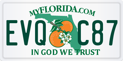 FL license plate EVQC87
