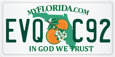 FL license plate EVQC92