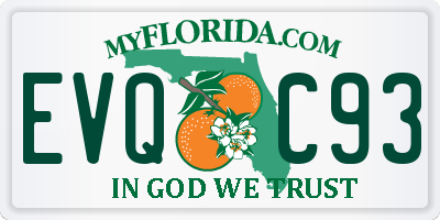 FL license plate EVQC93