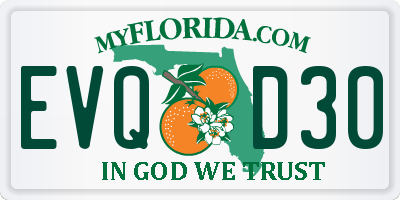 FL license plate EVQD30