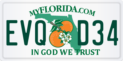 FL license plate EVQD34