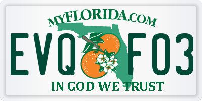 FL license plate EVQF03