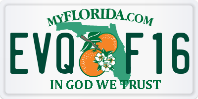 FL license plate EVQF16