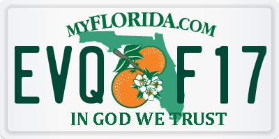 FL license plate EVQF17