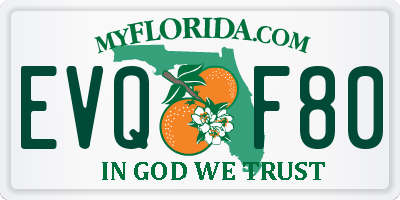 FL license plate EVQF80