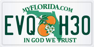 FL license plate EVQH30