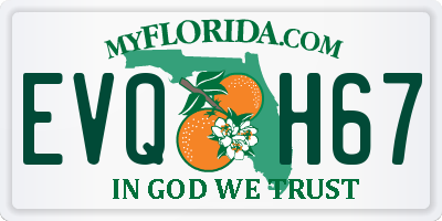 FL license plate EVQH67