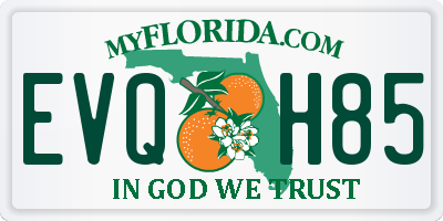FL license plate EVQH85