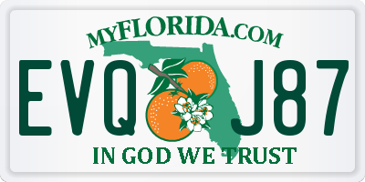 FL license plate EVQJ87