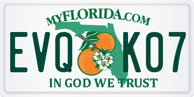 FL license plate EVQK07