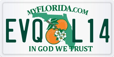 FL license plate EVQL14