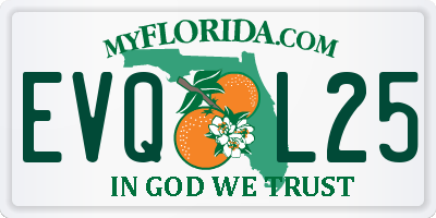 FL license plate EVQL25