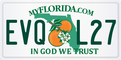 FL license plate EVQL27