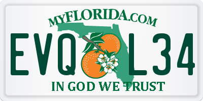 FL license plate EVQL34