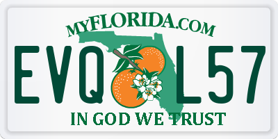 FL license plate EVQL57