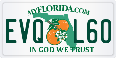 FL license plate EVQL60