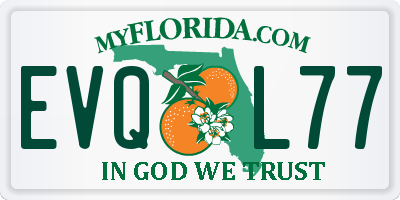 FL license plate EVQL77