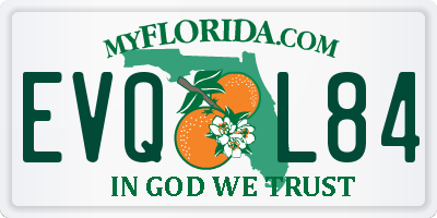 FL license plate EVQL84