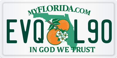FL license plate EVQL90