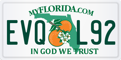 FL license plate EVQL92