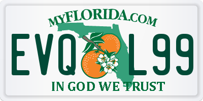 FL license plate EVQL99