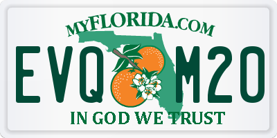 FL license plate EVQM20