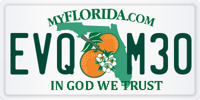 FL license plate EVQM30