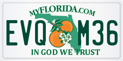 FL license plate EVQM36