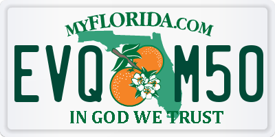 FL license plate EVQM50