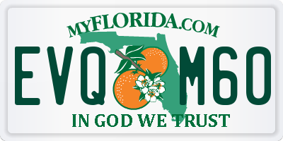 FL license plate EVQM60