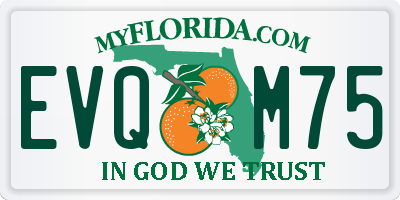 FL license plate EVQM75