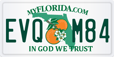 FL license plate EVQM84