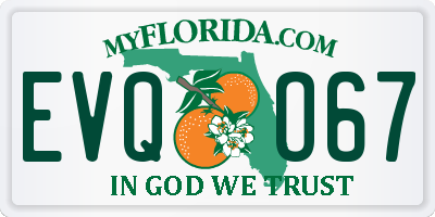 FL license plate EVQO67