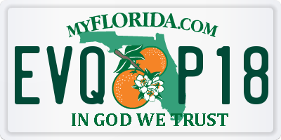 FL license plate EVQP18