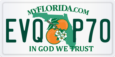 FL license plate EVQP70