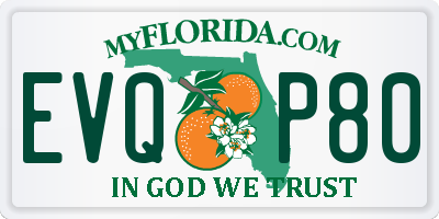 FL license plate EVQP80