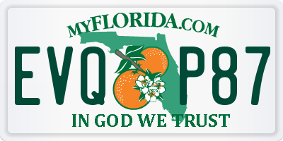 FL license plate EVQP87