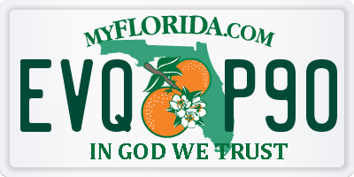 FL license plate EVQP90