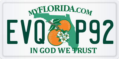 FL license plate EVQP92