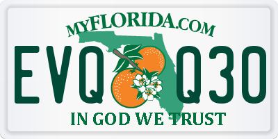 FL license plate EVQQ30
