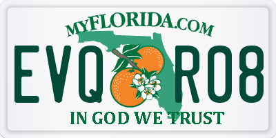 FL license plate EVQR08