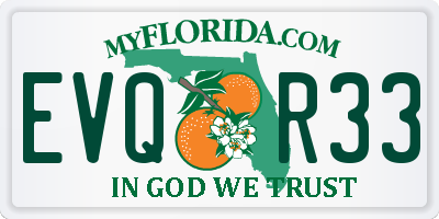 FL license plate EVQR33