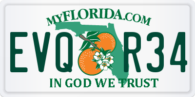 FL license plate EVQR34
