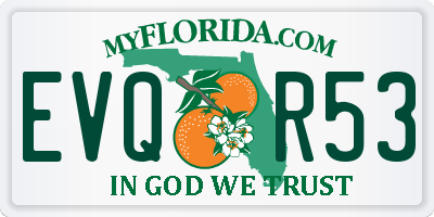 FL license plate EVQR53