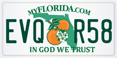 FL license plate EVQR58