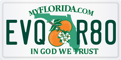 FL license plate EVQR80
