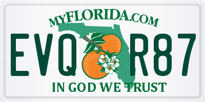 FL license plate EVQR87