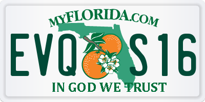 FL license plate EVQS16