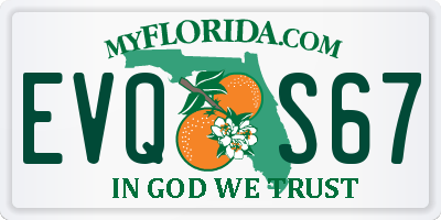 FL license plate EVQS67